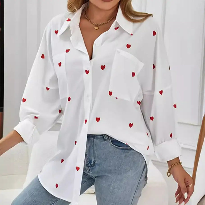 Lässige Damenbluse mit Love-Print in lockerem Schnitt für den Alltag - Damenmode online kaufen | Isabell Boutique