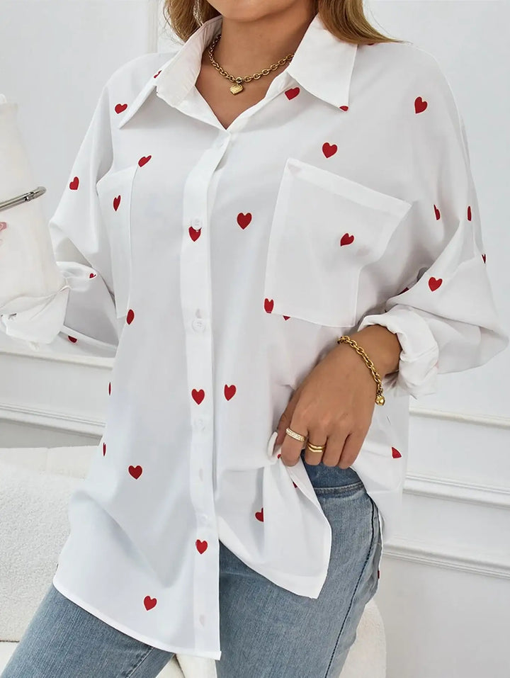 Lässige Damenbluse mit Love-Print in lockerem Schnitt für den Alltag - Damenmode online kaufen | Isabell Boutique