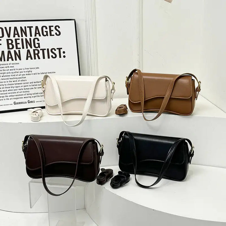 Elegante Schultertaschen in Weiß, Braun, Schwarz. Klassische Damentaschen bei IsabellBoutique030