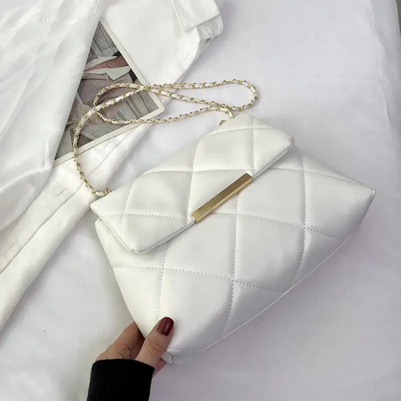Schlichte Tragbare Lässige Modische Crossbody-Tasche mit Diamantstickerei und Kettenriemen - Damenmode online kaufen | Isabell Boutique