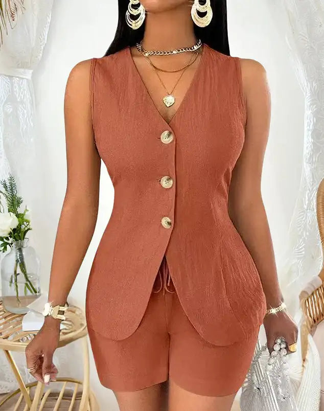 Modische und bequeme Damenbluse im europäischen und amerikanischen Stil mit Schnürdetail und kurzen Ärmeln - Damenmode online kaufen | Isabell Boutique