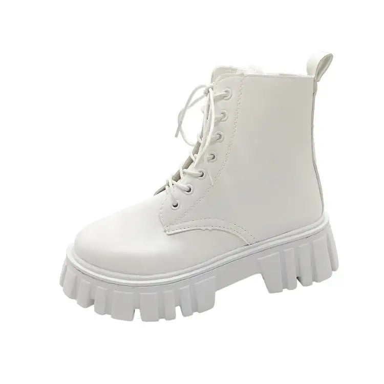 Damen Plateau-Stiefel mit Schnürung und seitlichem Reißverschluss - Damenmode online kaufen | Isabell Boutique
