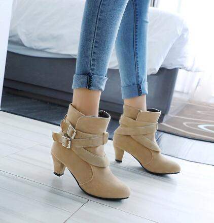 Damen High Heels Pumps – Leder, warm gefüttert, Herbst/Winter, Freizeit, knöchelhohe Stiefeletten - Damenmode online kaufen | Isabell Boutique