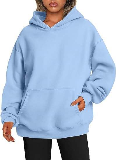 Damen Hoodie mit Taschen – Modisches Einfarbiges Oversize Sweatshirt mit Kapuze - Damenmode online kaufen | Isabell Boutique