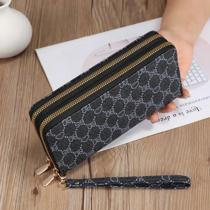 Lange Geldbörse Clutch Handytasche Münzfach Reißverschluss Portemonnaie - Damenmode online kaufen | Isabell Boutique