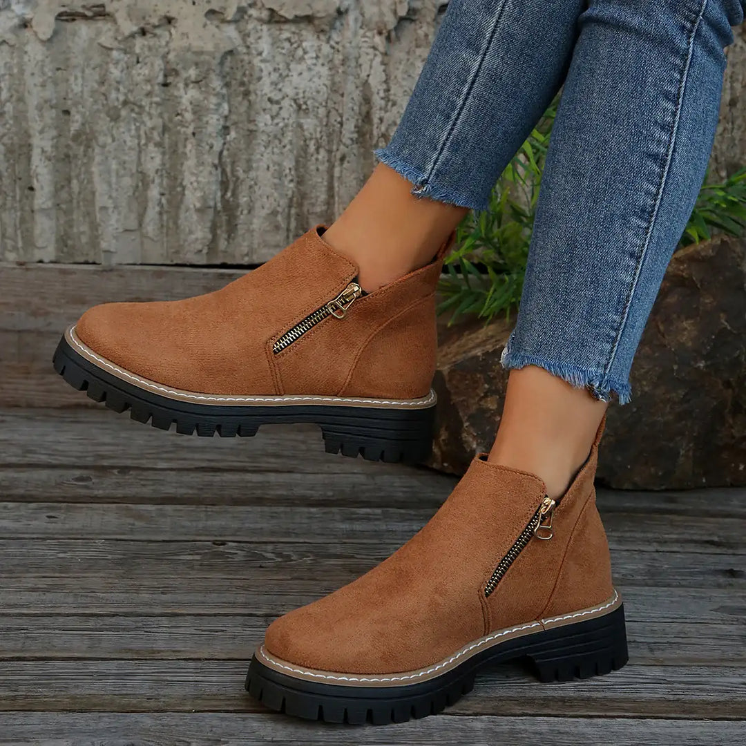 Damen Chunky Ankle Boots mit Reißverschluss – Herbst/Winter - Damenmode online kaufen | Isabell Boutique