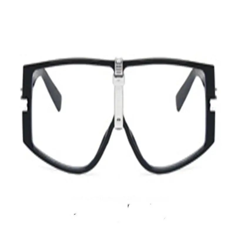 Schwarze Brille mit quadratischem Rahmen, Silberdetail, modisch, IsabellBoutique030