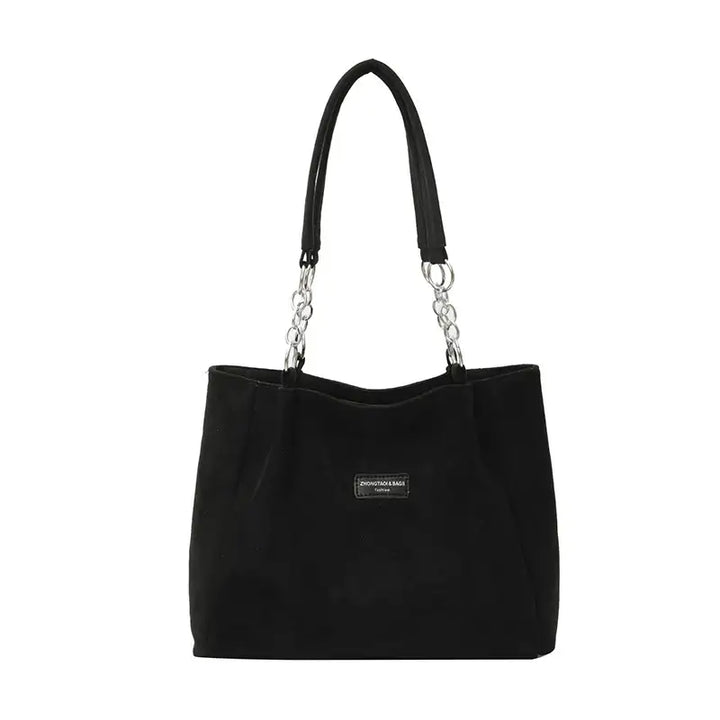 Schwarze Handtasche mit Kette, Shopper für Damen, modern bei IsabellBoutique030