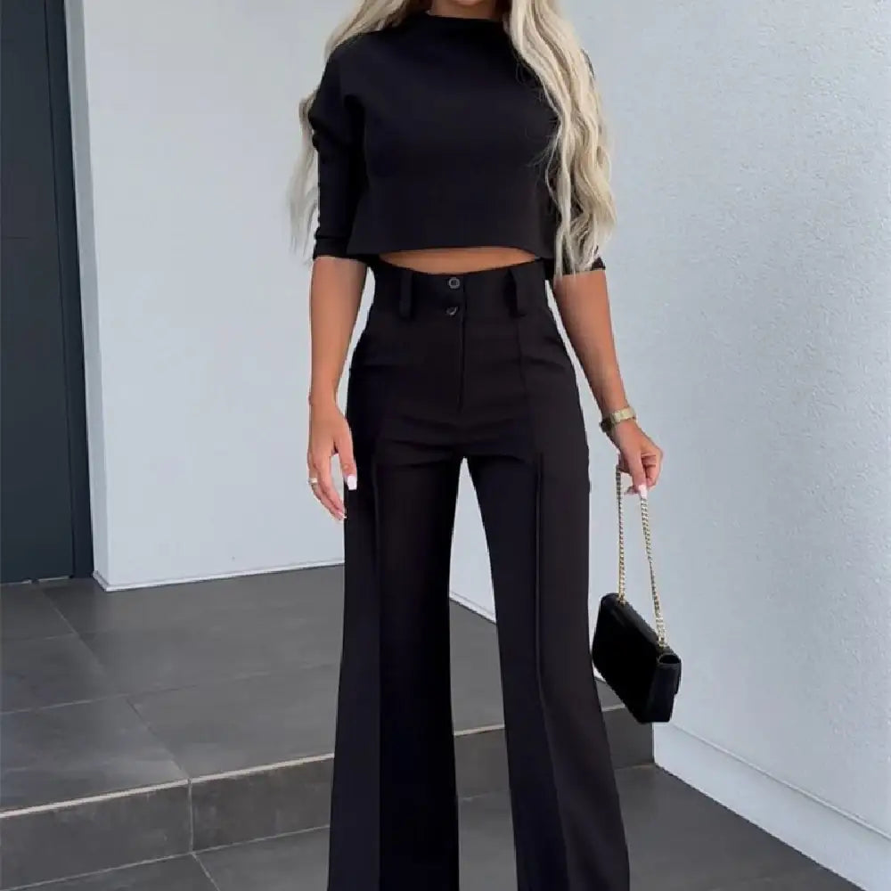 Modisches Oberteil mit High Waist Weitem Bein Design - Damenmode online kaufen | Isabell Boutique