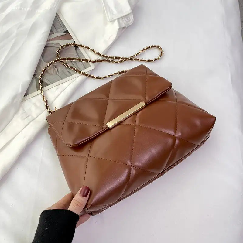 Schlichte Tragbare Lässige Modische Crossbody-Tasche mit Diamantstickerei und Kettenriemen - Damenmode online kaufen | Isabell Boutique