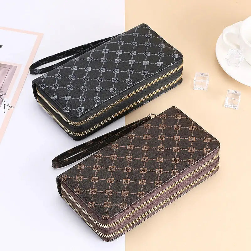 Lange Geldbörse Clutch Handytasche Münzfach Reißverschluss Portemonnaie - Damenmode online kaufen | Isabell Boutique