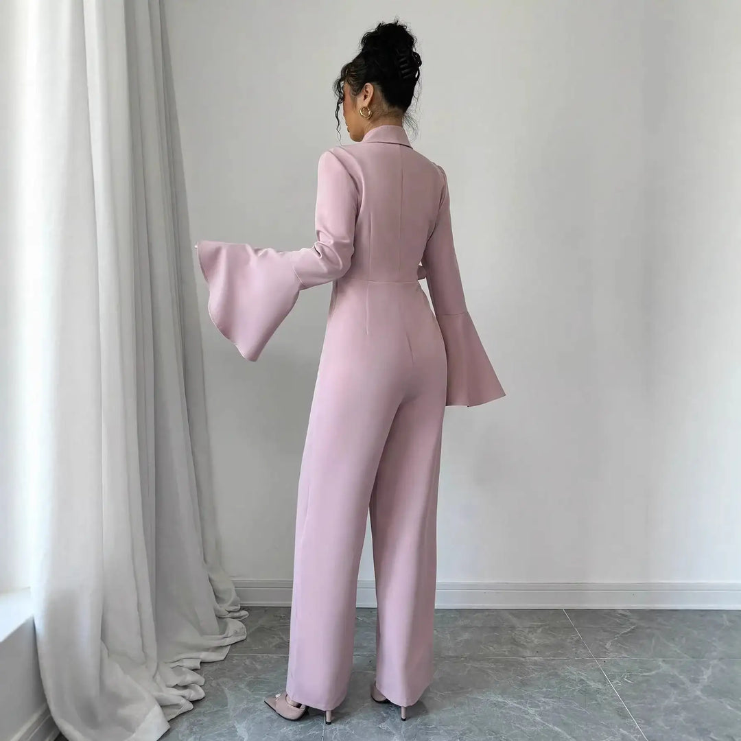 Rosafarbener Jumpsuit mit weiten Ärmeln, Damenmode, IsabellBoutique030