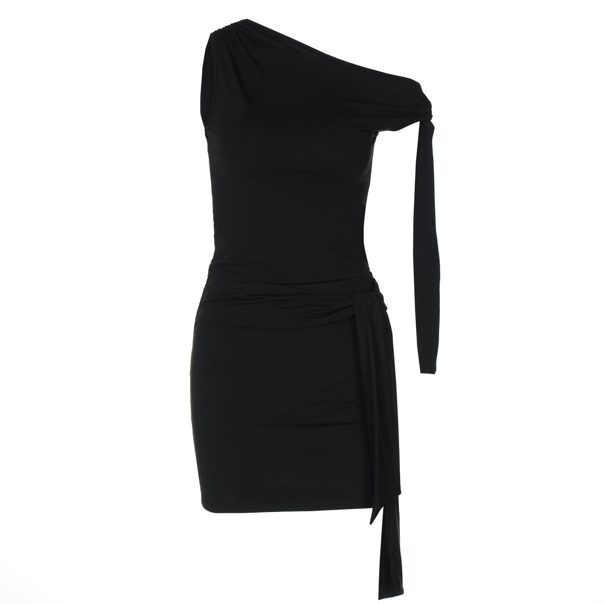 Damenmode Anzug mit diagonalem Kragen und Schnürung, schmale Passform