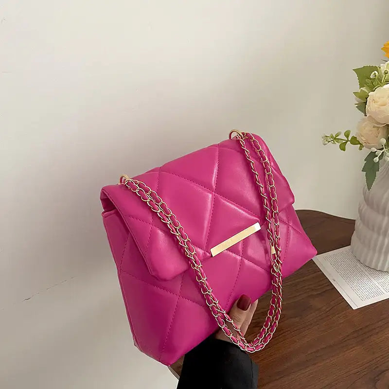 Schlichte Tragbare Lässige Modische Crossbody-Tasche mit Diamantstickerei und Kettenriemen - Damenmode online kaufen | Isabell Boutique