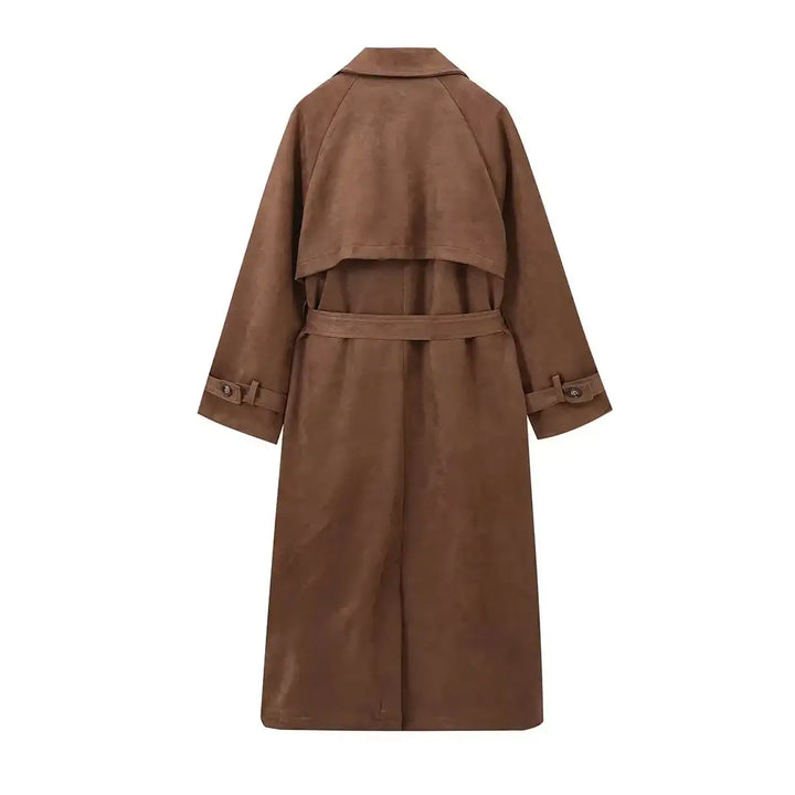 Damen-Trenchcoat im europäischen und amerikanischen Stil mit Doppelknopfleiste und Reverskragen - Damenmode online kaufen | Isabell Boutique