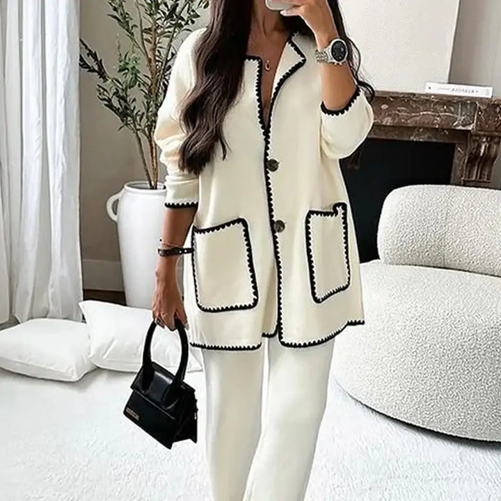 Damen Zweiteiler Set – Modischer Lässiger Lockerer Einfarbiger Anzug - Damenmode online kaufen | Isabell Boutique