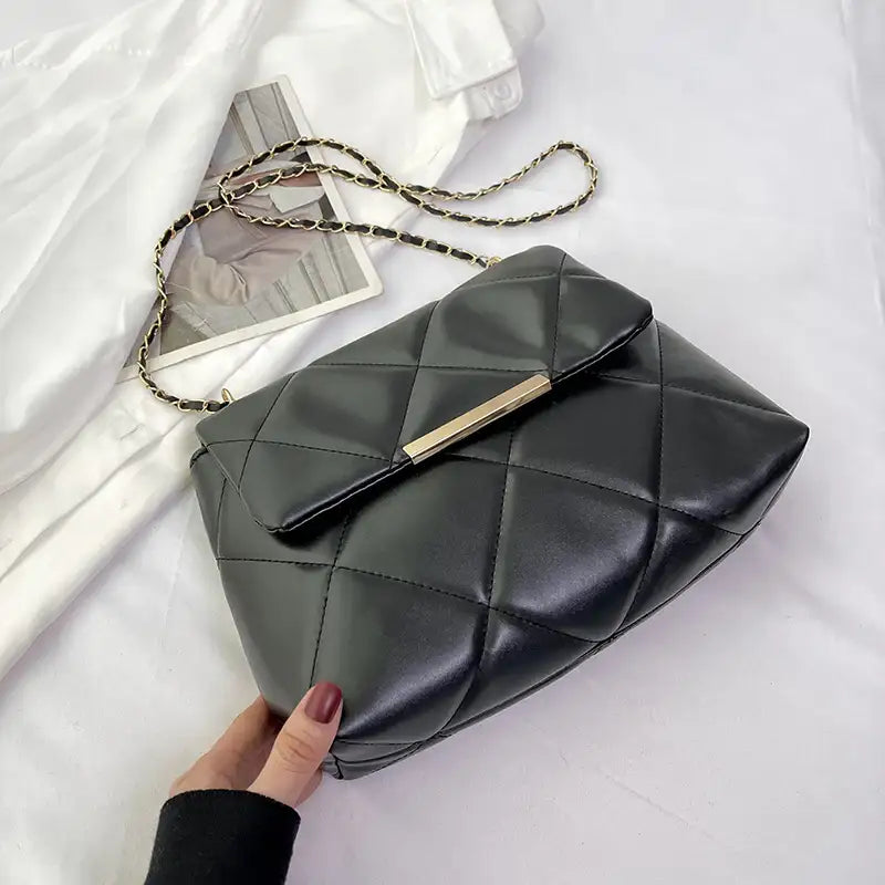 Schlichte Tragbare Lässige Modische Crossbody-Tasche mit Diamantstickerei und Kettenriemen - Damenmode online kaufen | Isabell Boutique