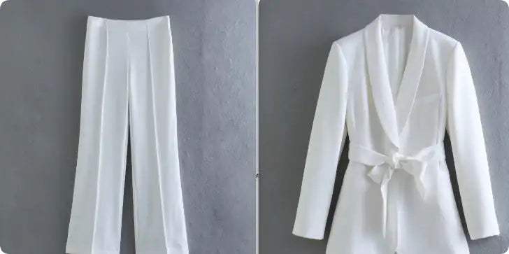 Damen Casual-Anzug mit Gürtel, Blazer und Hose - Damenmode online kaufen | Isabell Boutique