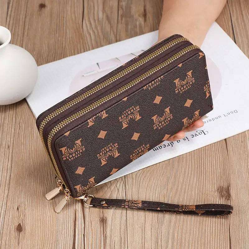 Lange Geldbörse Clutch Handytasche Münzfach Reißverschluss Portemonnaie - Damenmode online kaufen | Isabell Boutique
