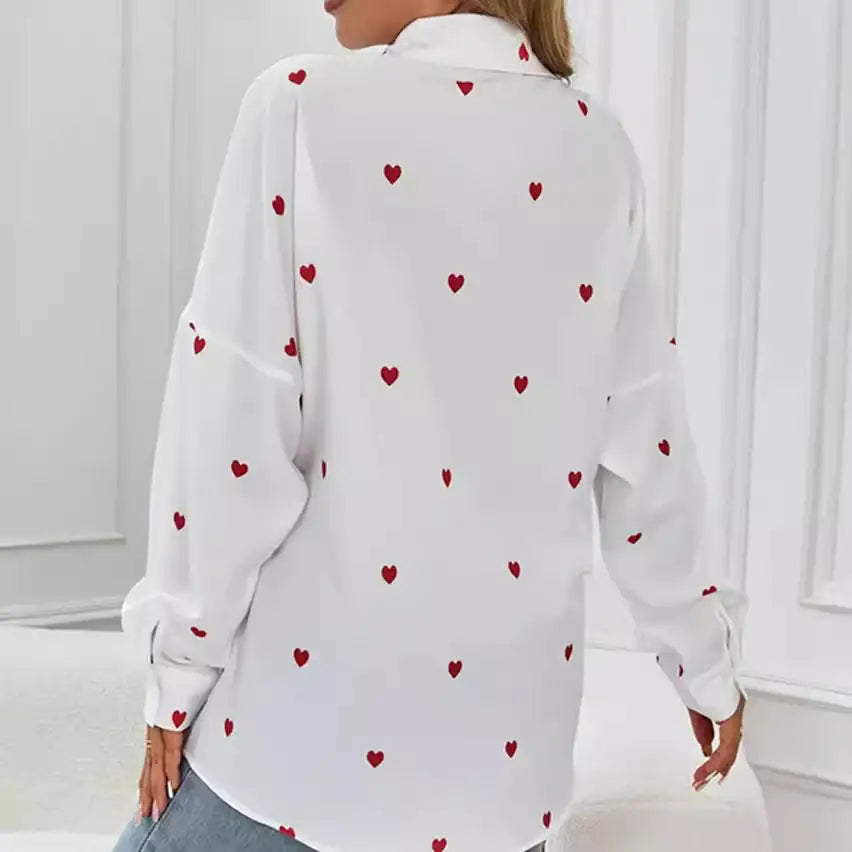 Lässige Damenbluse mit Love-Print in lockerem Schnitt für den Alltag - Damenmode online kaufen | Isabell Boutique