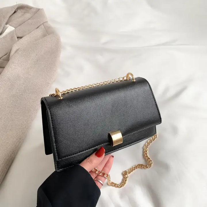 Beliebte kleine Damen-Umhängetasche im koreanischen Stil mit Ein-Schulter-Design und Kettenriemen (quadratisch) - Damenmode online kaufen | Isabell Boutique