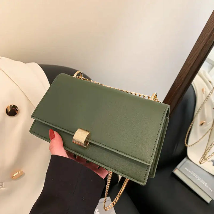 Beliebte kleine Damen-Umhängetasche im koreanischen Stil mit Ein-Schulter-Design und Kettenriemen (quadratisch) - Damenmode online kaufen | Isabell Boutique