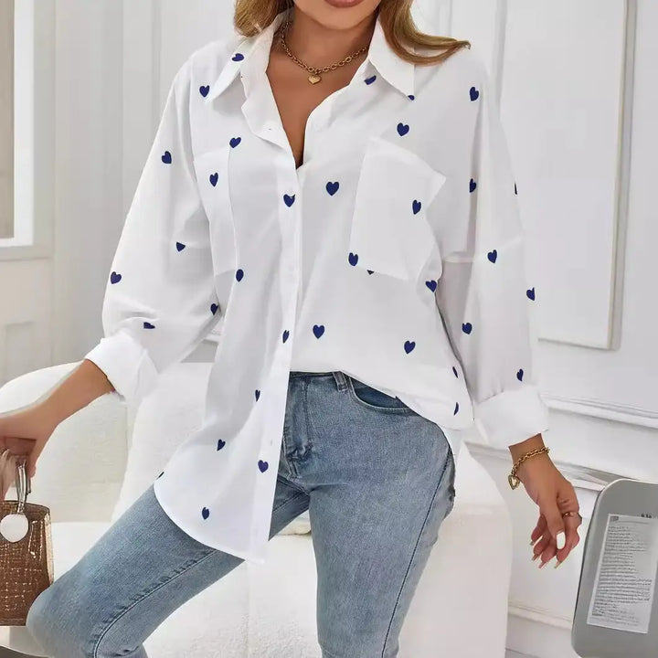 Lässige Damenbluse mit Love-Print in lockerem Schnitt für den Alltag - Damenmode online kaufen | Isabell Boutique