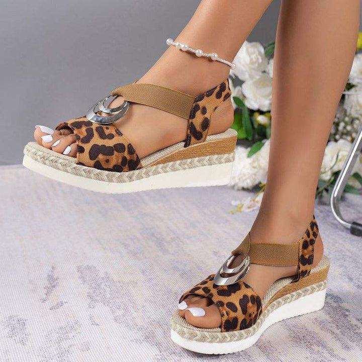 Damen Plateau-Keilsandalen im Römischen Stil mit Peep-Toe - Damenmode online kaufen | Isabell Boutique