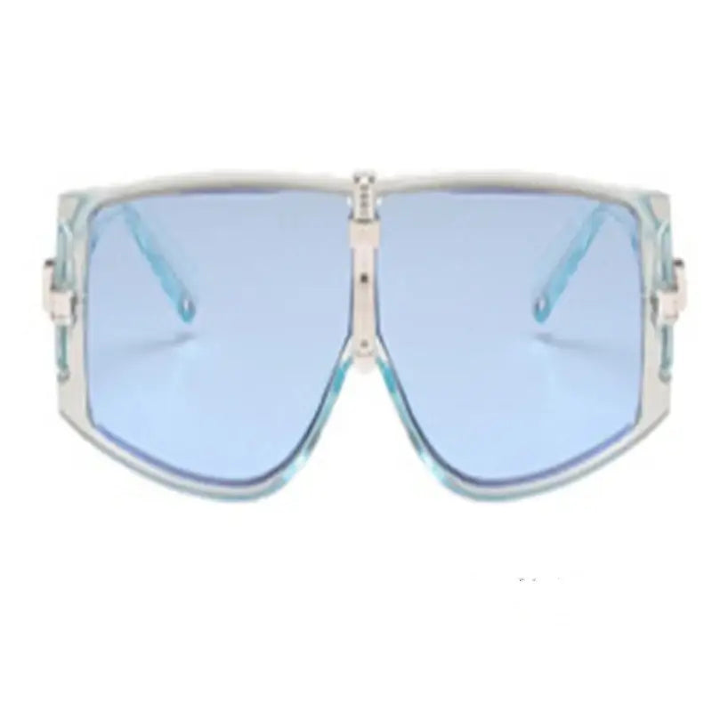 Blaue Sonnenbrille im Oversize-Stil mit durchsichtigem Gestell, IsabellBoutique030