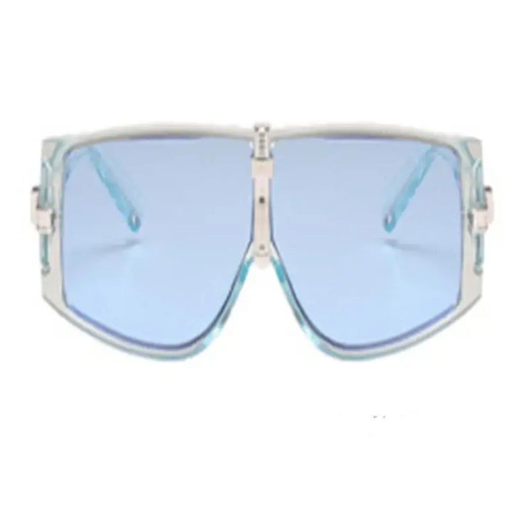 Blaue Sonnenbrille im Oversize-Stil mit durchsichtigem Gestell, IsabellBoutique030