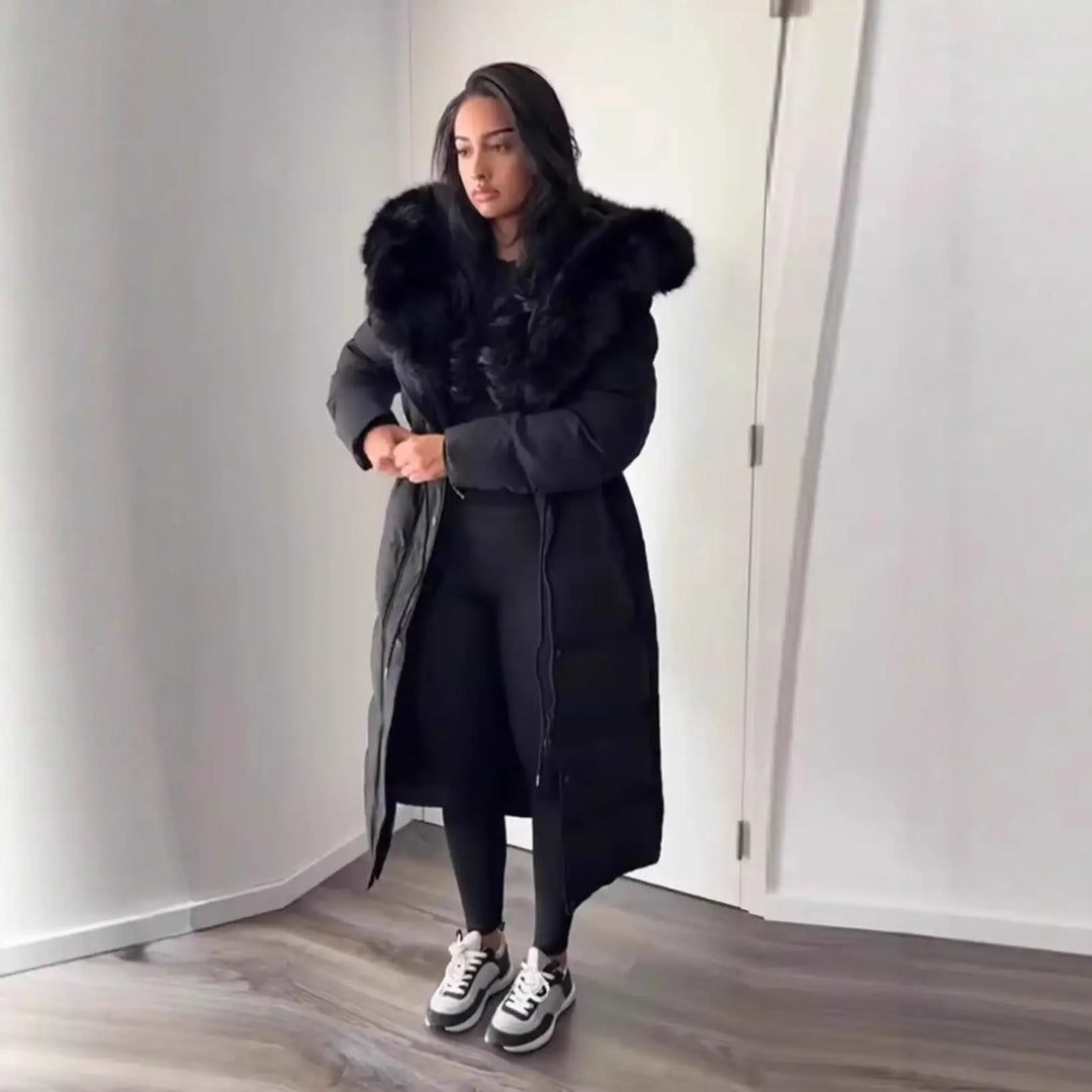 Stilvoller, warmer Damenmantel mit Pelzkragen - Damenmode online kaufen | Isabell Boutique